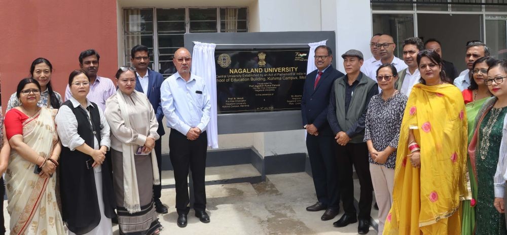 Officials during the inauguration of new academic building for Department of Education and Department of Teacher Education at NU Kohima Campus, Meriema on July 14.